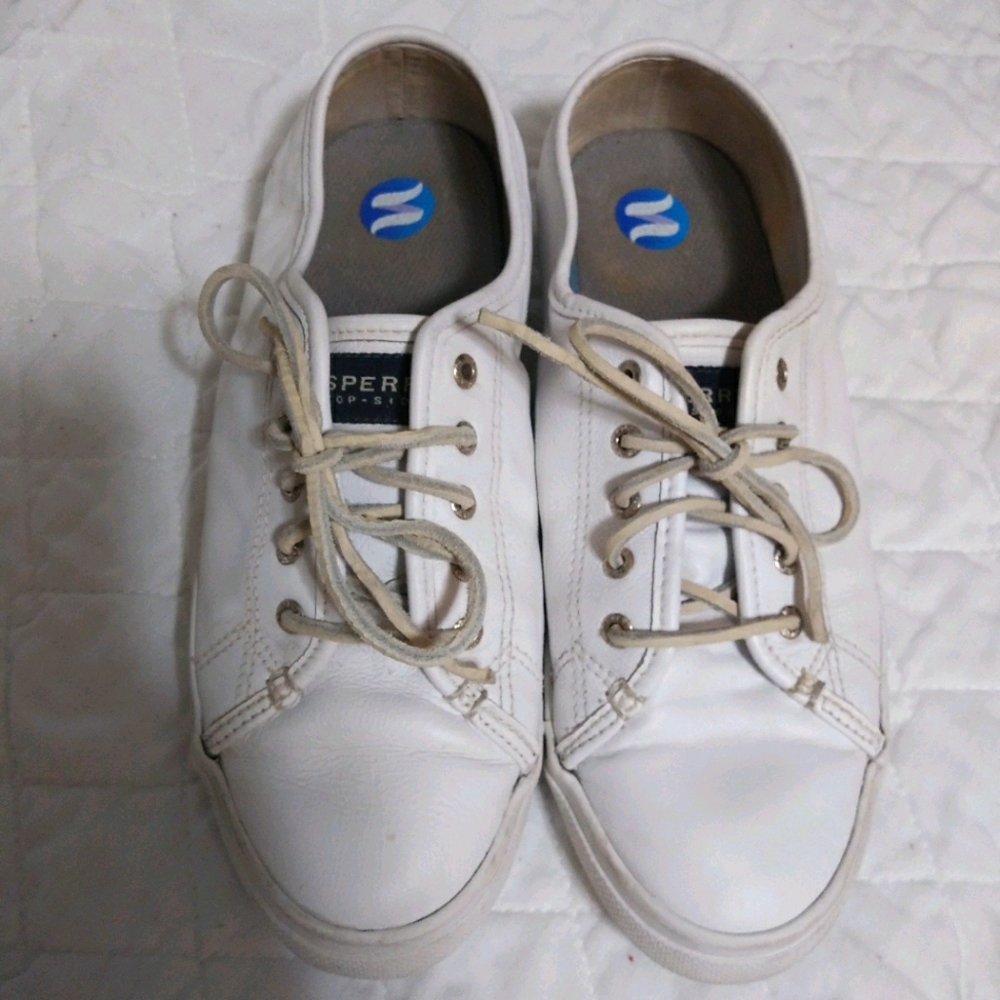 Women's Leather Sperry Top Siders White